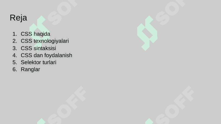 CSS sintaksisi va texnologiyalari 2