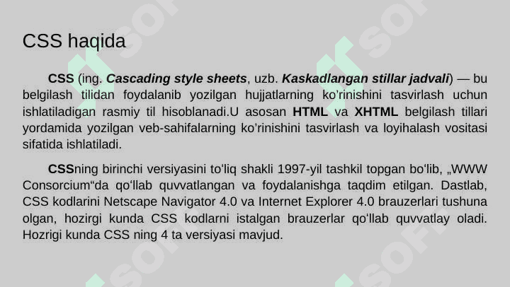 CSS sintaksisi va texnologiyalari 3