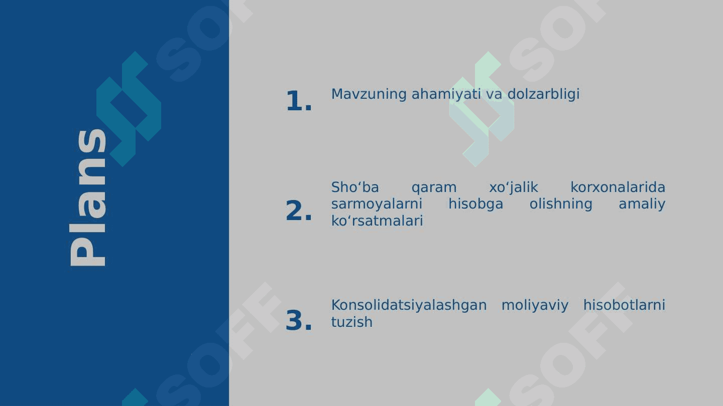 Shoʻba qaram xoʻjalik korxonalarida sarmoyalarni hisobga olish va konsolidatsiyalashgan moliyaviy hisobotlarni tuzish 2