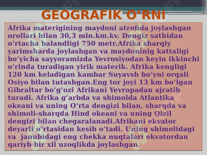 Afrikaning ichki suvlari 2