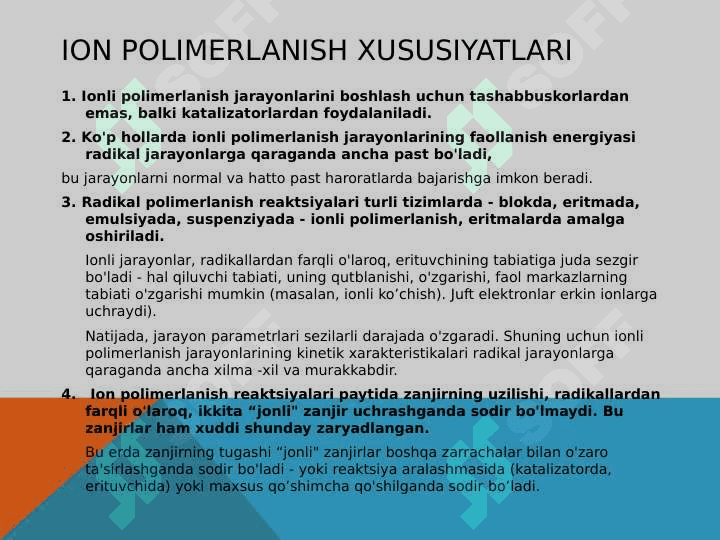Polimerlar kimyosi 3