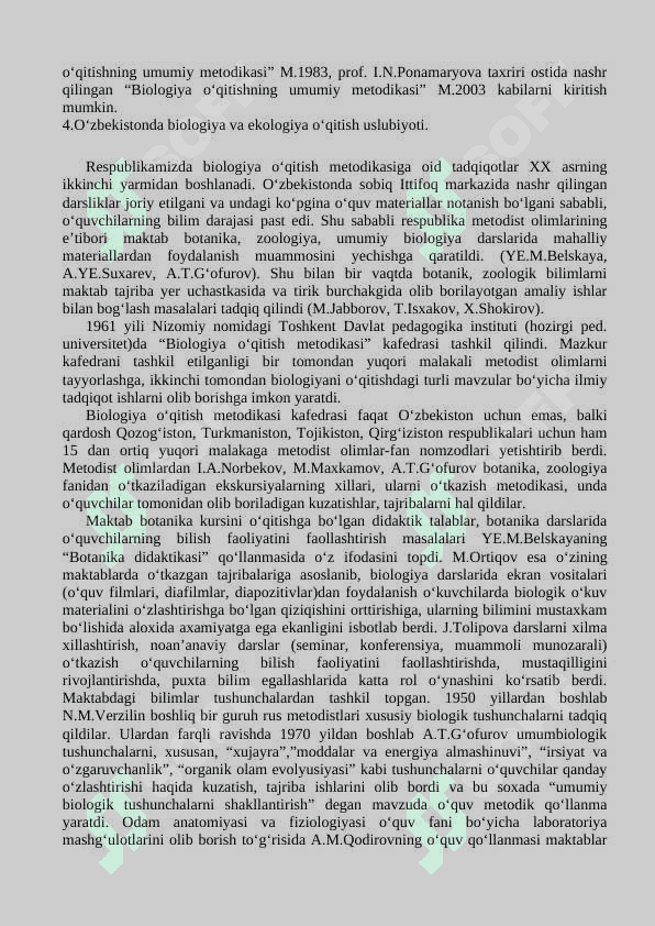 Tabiiyotshunoslik o‘qitish metodikasining dastlabki davri 4
