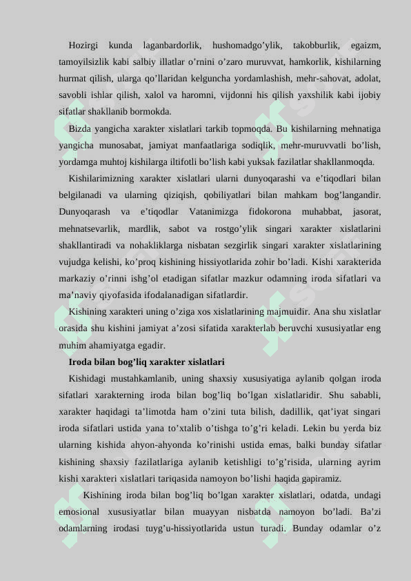 Xarakter, uning taraqqiysi va fizologik asoslari 4