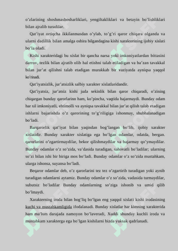 Xarakter, uning taraqqiysi va fizologik asoslari 7