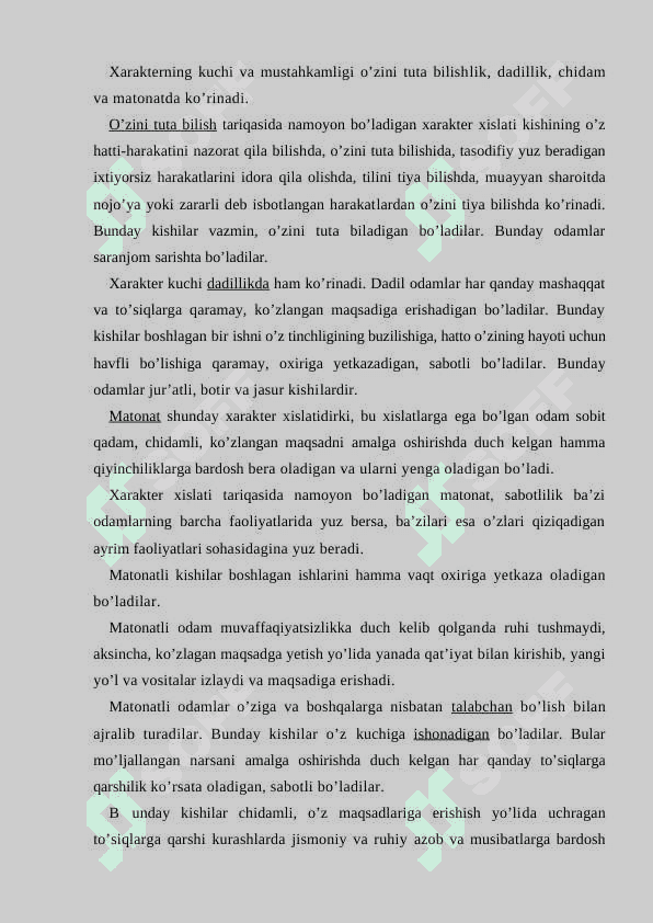 Xarakter, uning taraqqiysi va fizologik asoslari 8