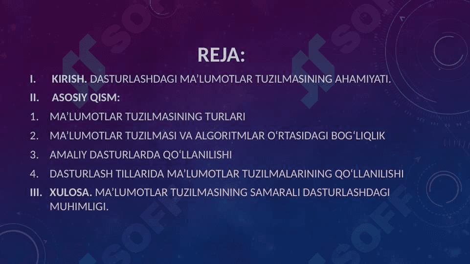 Dasturlashda ma`lumotlar tuzilmasining o`rni va ahamiyati 2