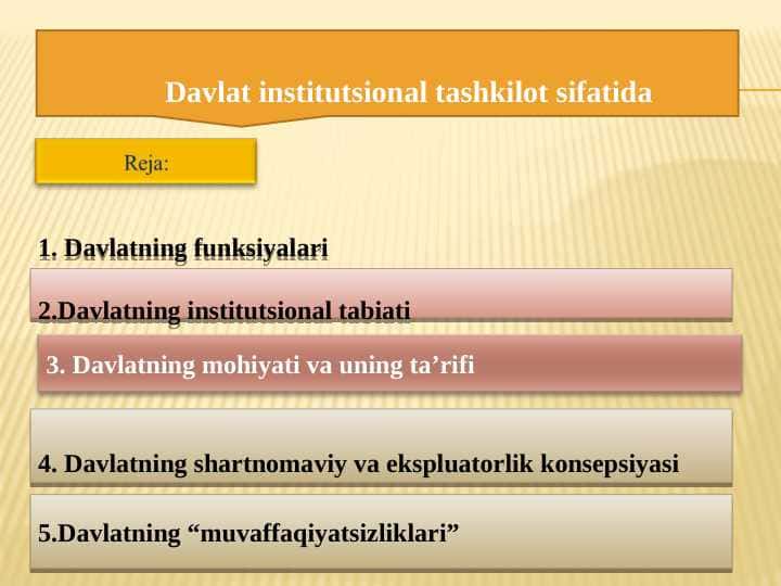 Davlat institutsional tashkilot sifatida