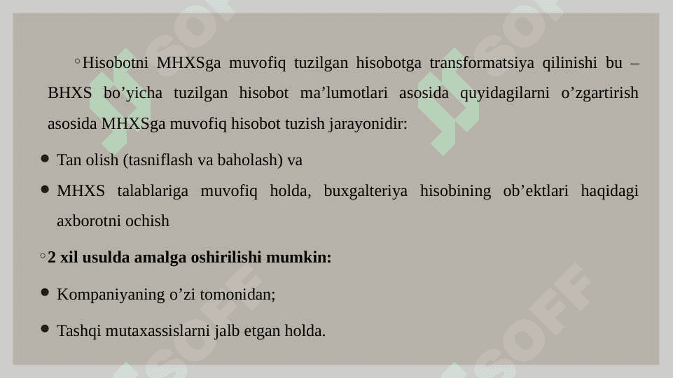 Moliyaviy hisobotni MHXSga transformatsiya qilish metodikasi 7