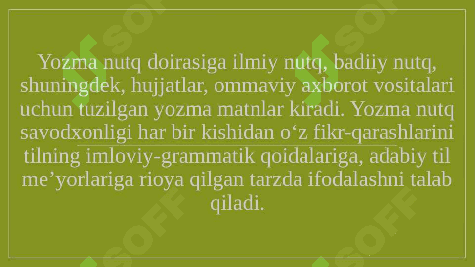 Yozma nutq madaniyati. O`zbеk tilida ish yuritish 6