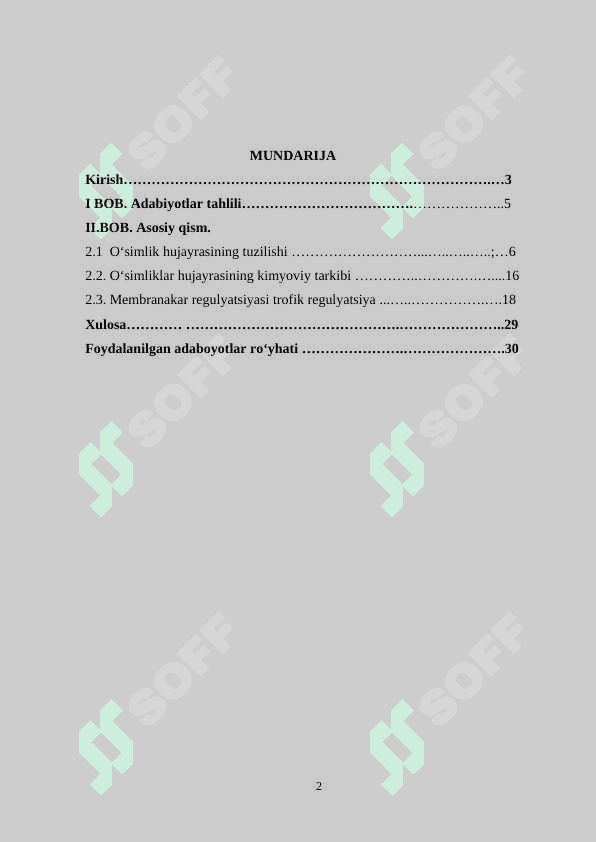 O’simlik hujayrasining tuzilishi . 2