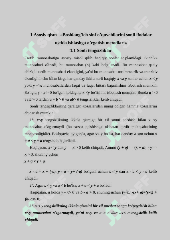 Boshlang’ich sinf o’quvchilarini sonli ifodalar ustida ishlashga o’rgatish metodlari. 5