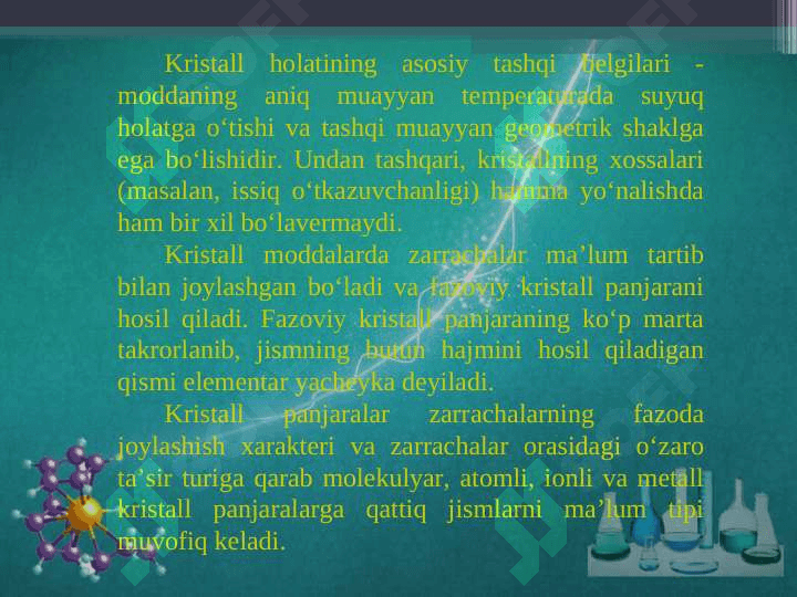 Moddalarning AGREGAT holatlari 8