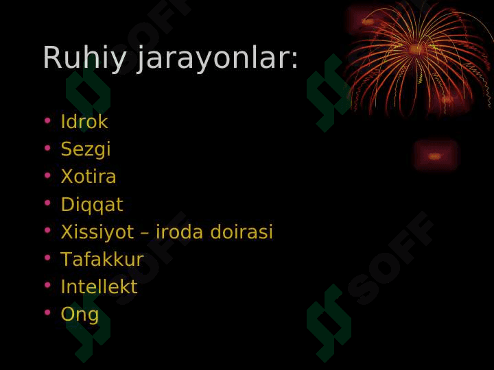 Bilish jarayonlari haqida ta’limotlar oliy tafakkurning 3 turi mavjudligi; fikirlovchi, mantiqiy, diskursiv tafakkur 2