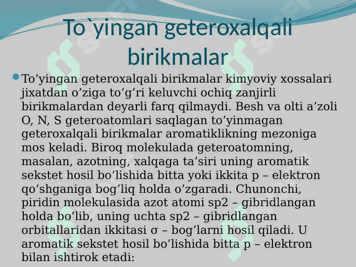 Geterosiklik birikmalar 6
