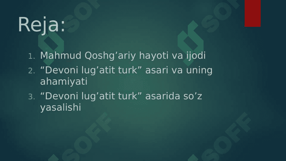 Mahmud Qoshg‘ariy “Devoni lugʻatit turk” asari haqida 2