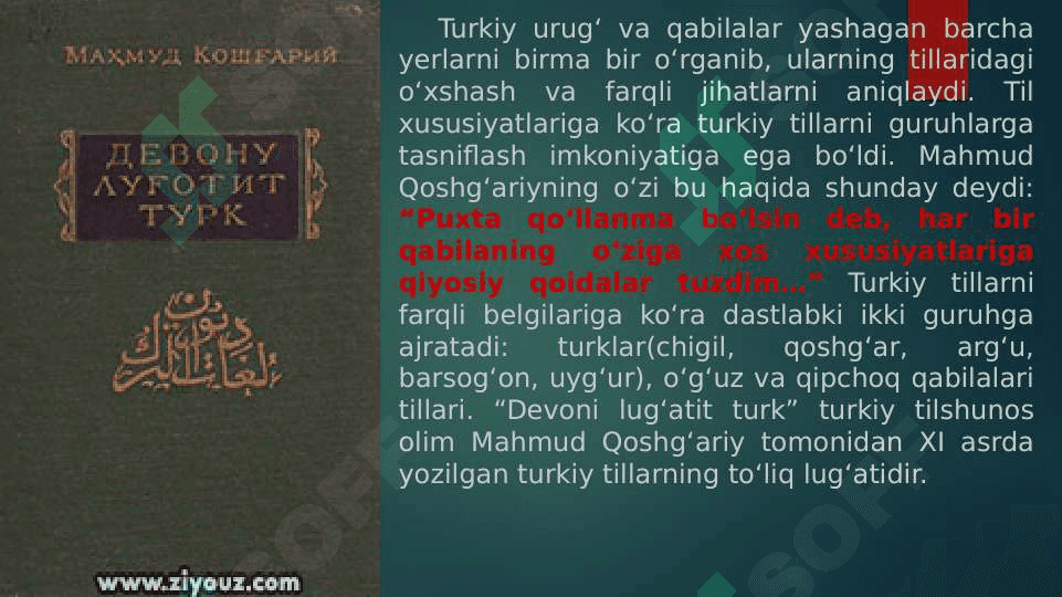 Mahmud Qoshg‘ariy “Devoni lugʻatit turk” asari haqida 4
