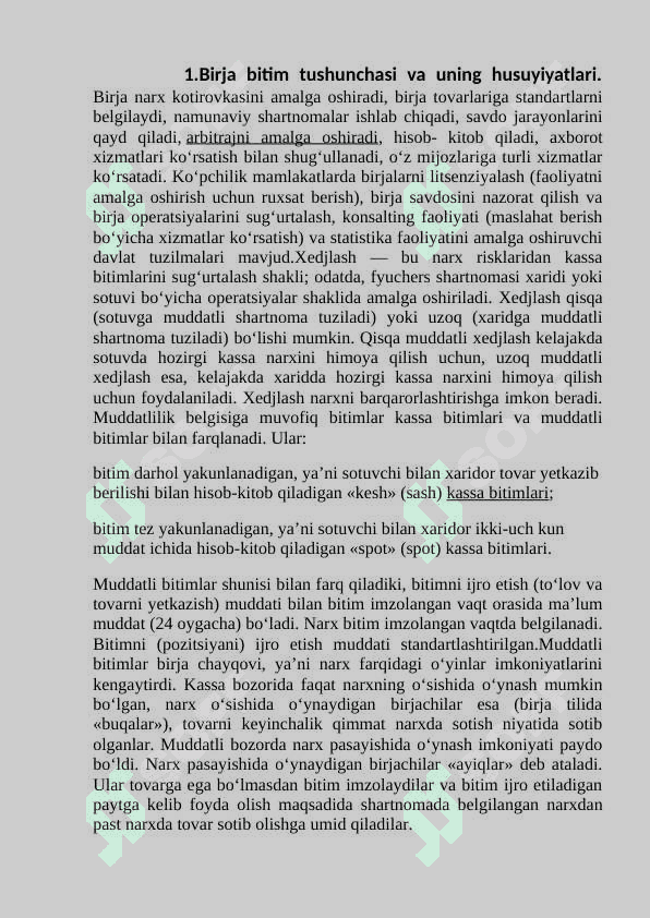 Birja ishi. 3
