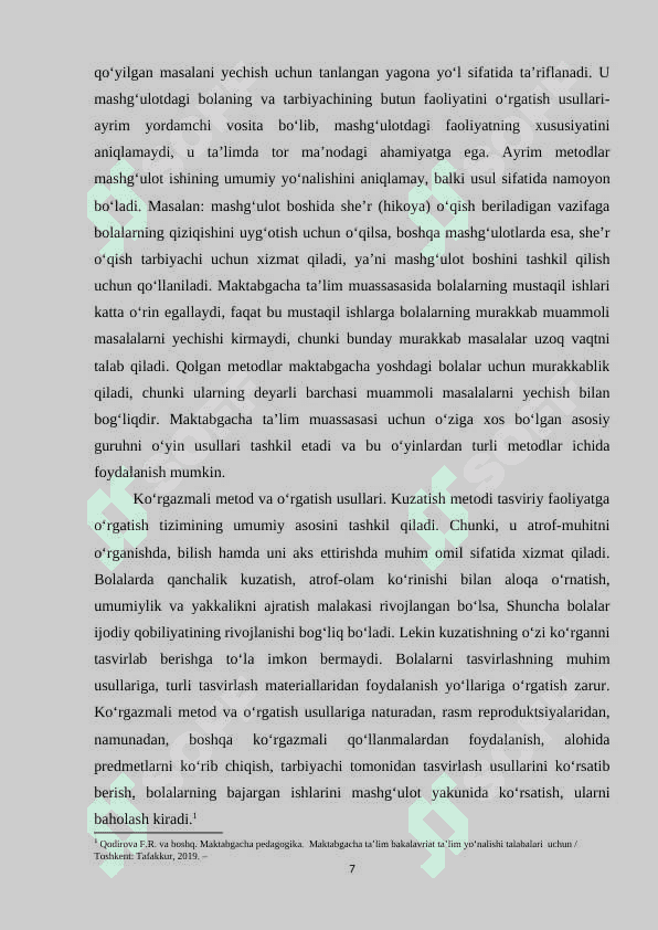 MAKTABGACHA YOSHDAGI BOLALARDA TASVIRIY FAOLIYAT JARAYONIDAGI IDROKNI RIVOJLANISHI 7
