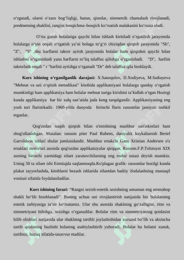 TURLI YOSH GURUHLARIDA APPLIKATSIYA FAOLIYATLARINING O' ZARO FARQLARI. 5