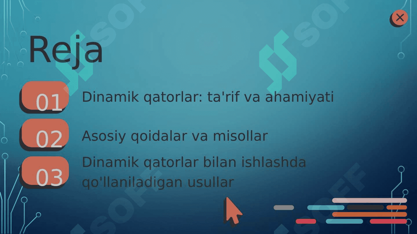 Dinamik qatorlarni tuzishning asosiy qoidalari 2