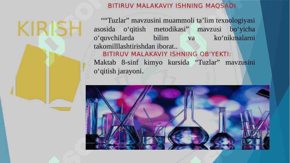““Tuzlar” mavzusini muammoli ta’lim texnologiyasi asosida o‘qitish metodikasi” 3