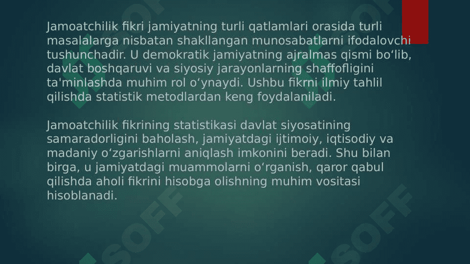 jamoatchilik fikri statistikasi 2