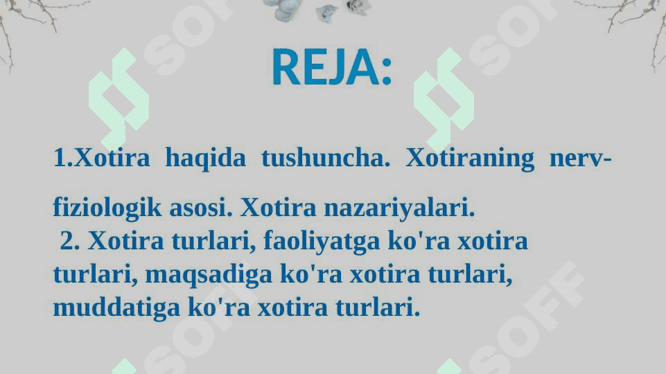 XOTIRA TURLARI VA UNING JARAYONLARI 2