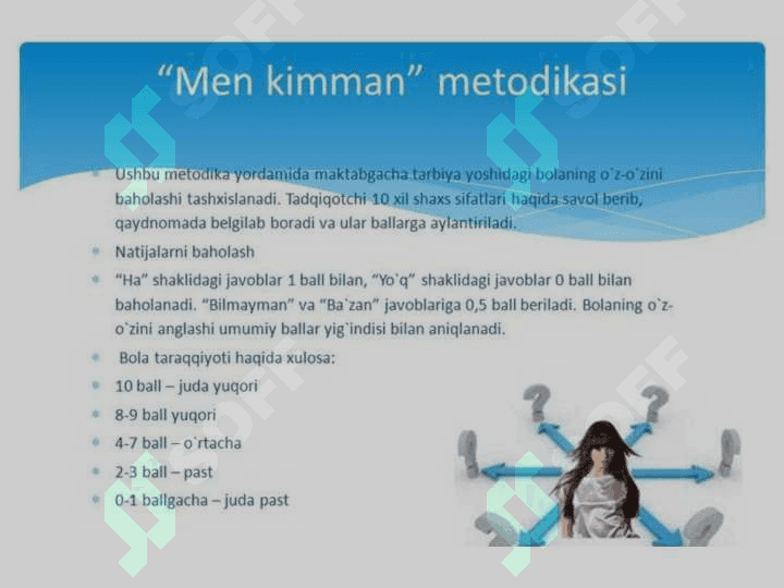 SHAXSNI O'RGANISH METODLARI. 4