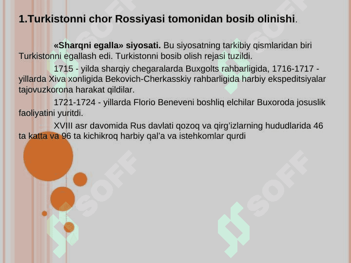 Rossiya imperiyasining Turkistonni bosib olishi, uning istibdodiga qarshi milliy ozodlik kurashi. Jadidchilik 3