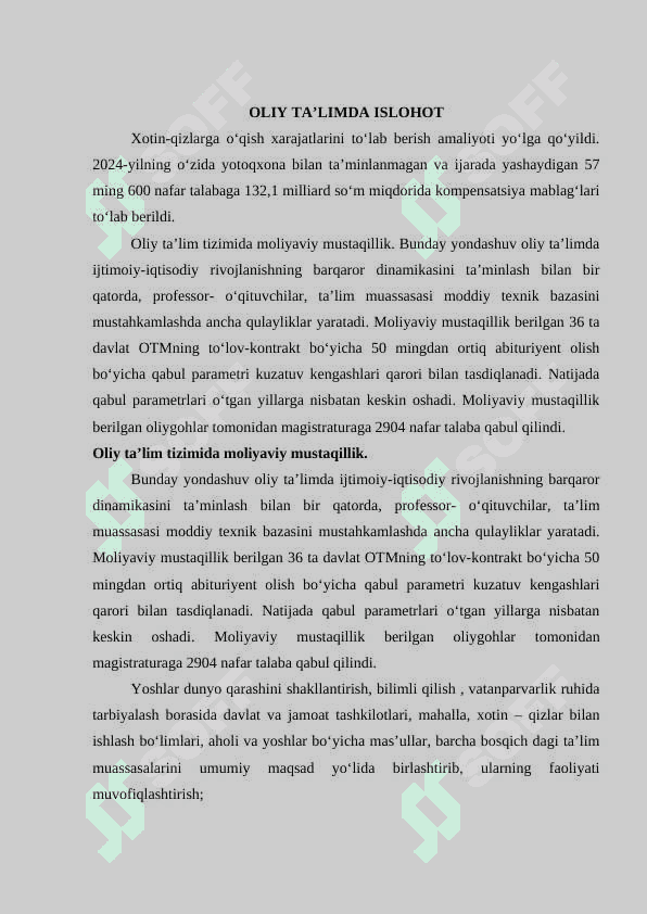 Yangi O'zbekistonda amalga oshirilayotgan o'zgarishlar va  Yangi O‘zbekistonning Besh Ustuni 5