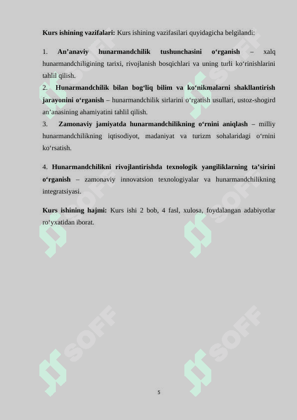 An’anaviy hunarmandchilik bilan bog’liq bilim va ko’nikmalar 5