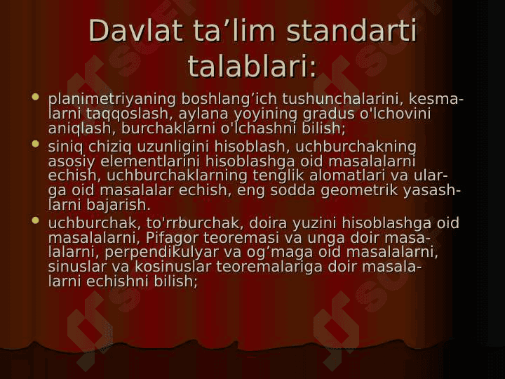 Planimetriya va uning qo’llanilishi. 2