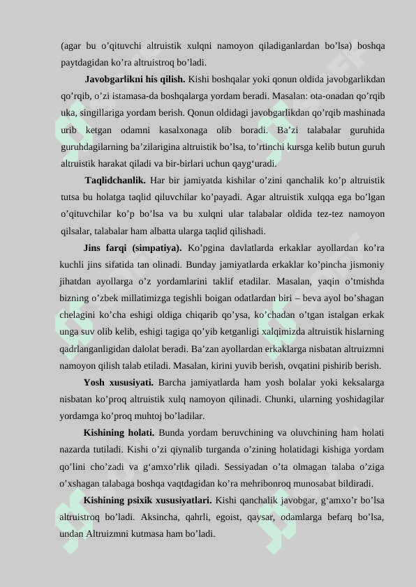 SHAXSLARARO MUNOSABATLAR VA ULARNING KECHISHI 8