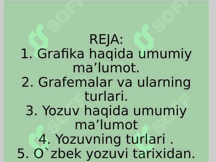 Grafika-yozuv tizimining komponenti.Grafika tiplari 2