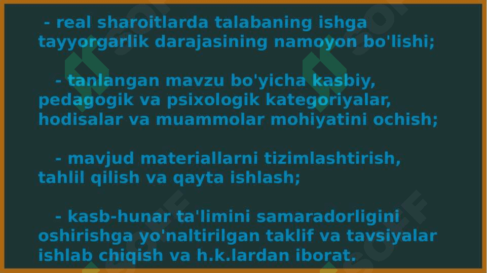 Bitiruv malakaviy ishlar maqsadi va vazifalari, bitiruv malakaviy ishlarga qo'yilgan  ilmiy, metodik va texnik talablar.  Bitiruv malakaviy ish himoyasi. Taqdimotlarni tayyorlash uchun zarur metodik va texnik talablar. 5