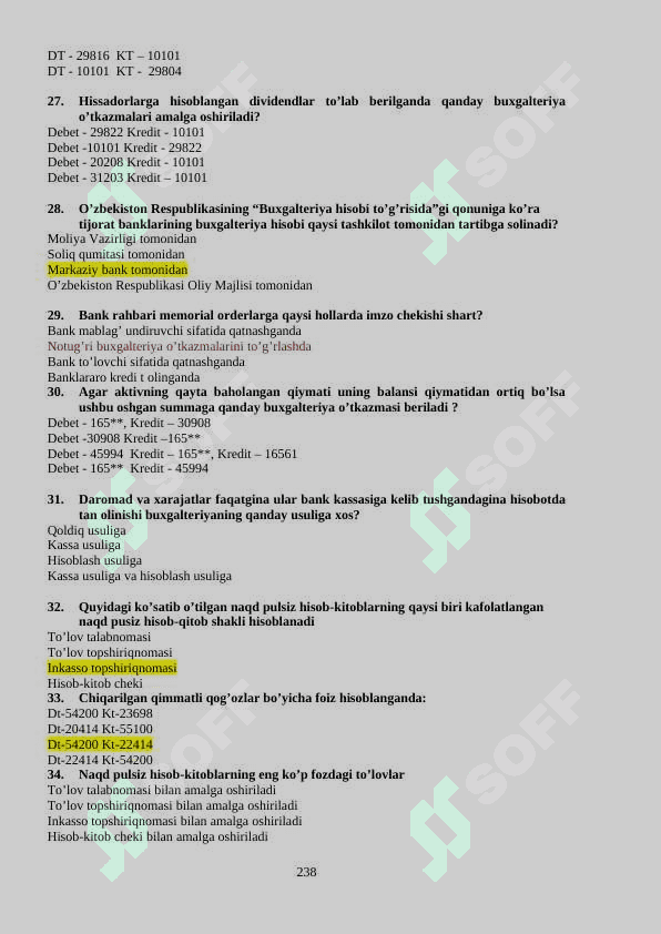 bank hisobidan test 4