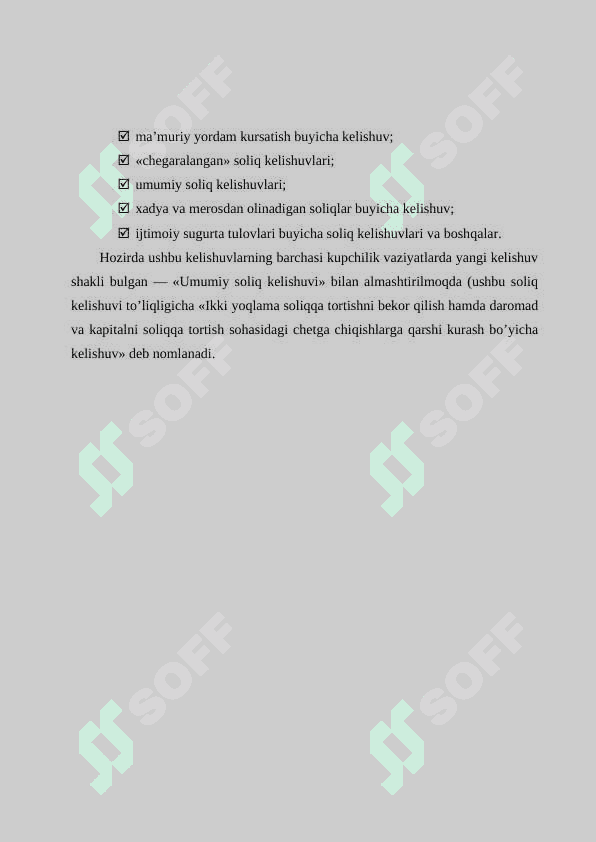 Xalqaro soliqqa tortishda O'zbekiston Respublikasi va Finlandiya o'rtasida ikki yoqlama shartnomaning o'rni 7