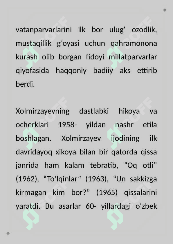 Shukur Xolmirzayev romanlarida davr va shaxs fojiasi 5
