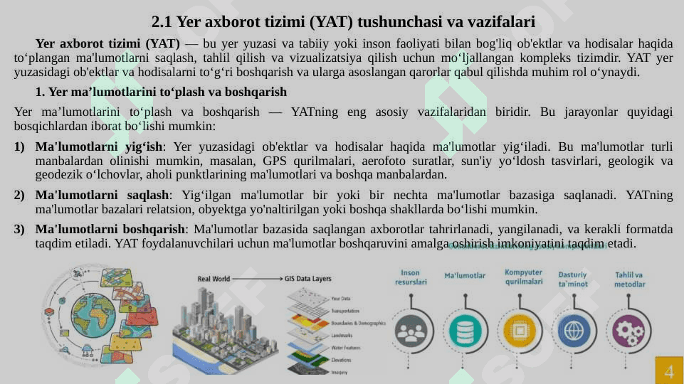 Yer Axborot tizimi. LIS 4