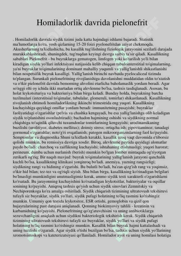 Homiladorlik davrida piyelonefritlar 2
