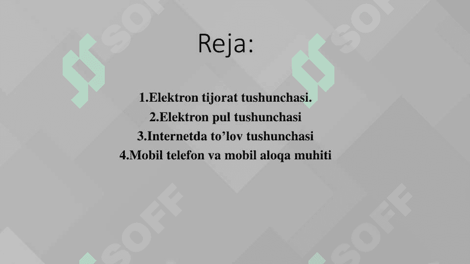 Elektron biznes va Mobil-tijora 2