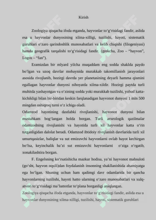 ZOOLOGIYA FANI RIVOJLANISH TARIXI 2