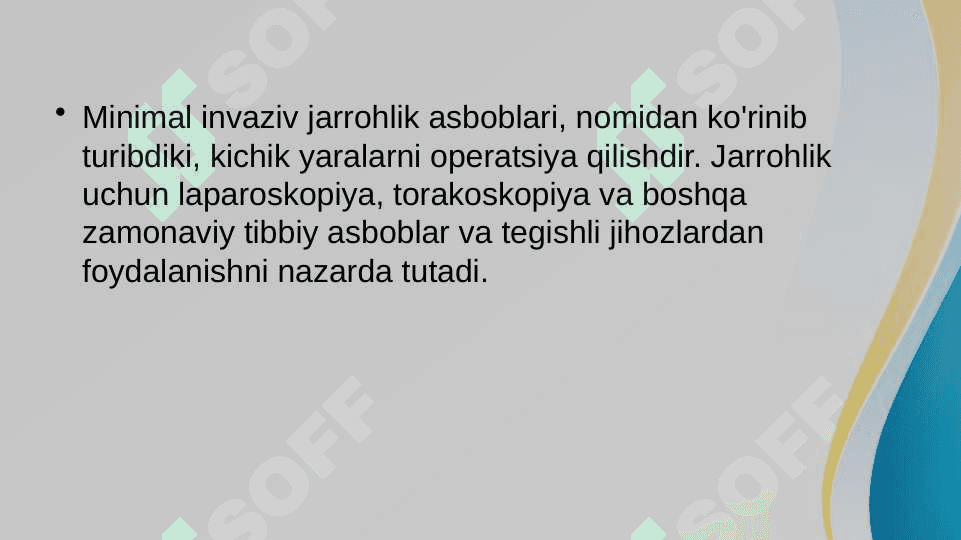 Jarrohlik kasalliklarida minimal invaziv jarrohlik 2