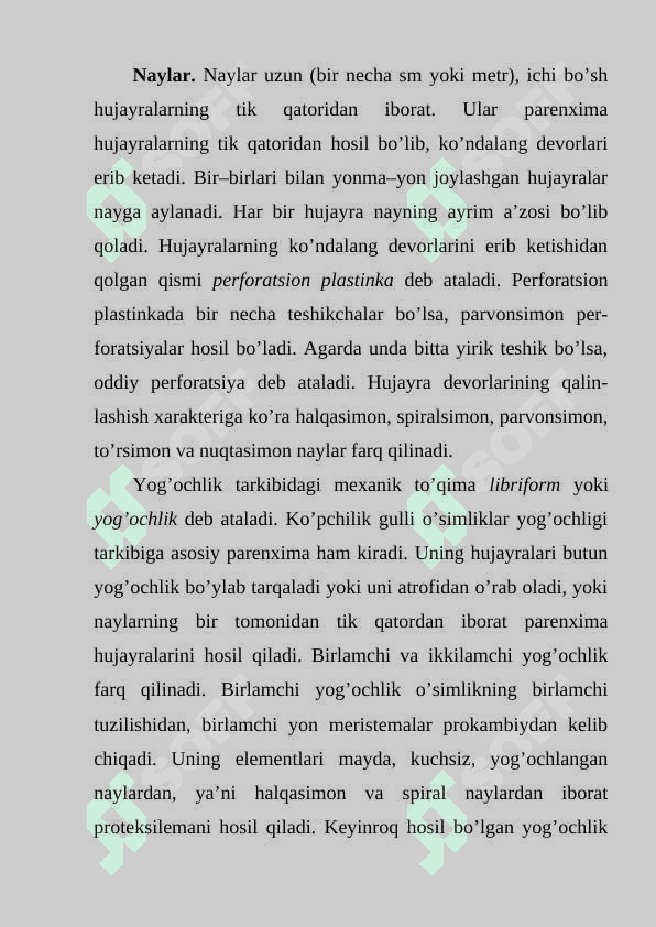 Maxanik va o'tkazuvchi to'qimalarning tuzilishi va vazifalari 3