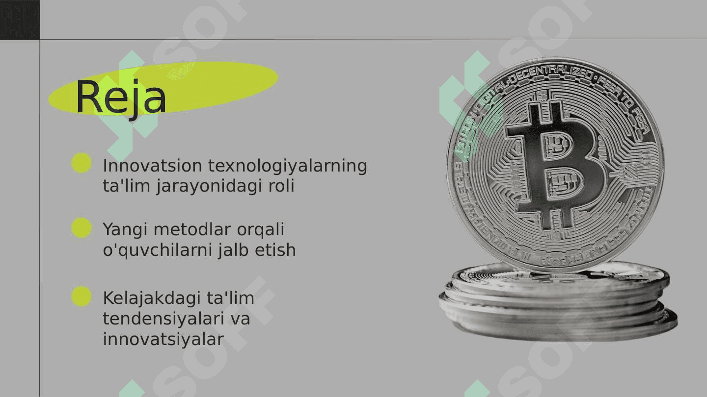 Ta'lim jarayonlarida innovatsion ta'lim texnalogiyalari va metodlaridan foydalanish. 2