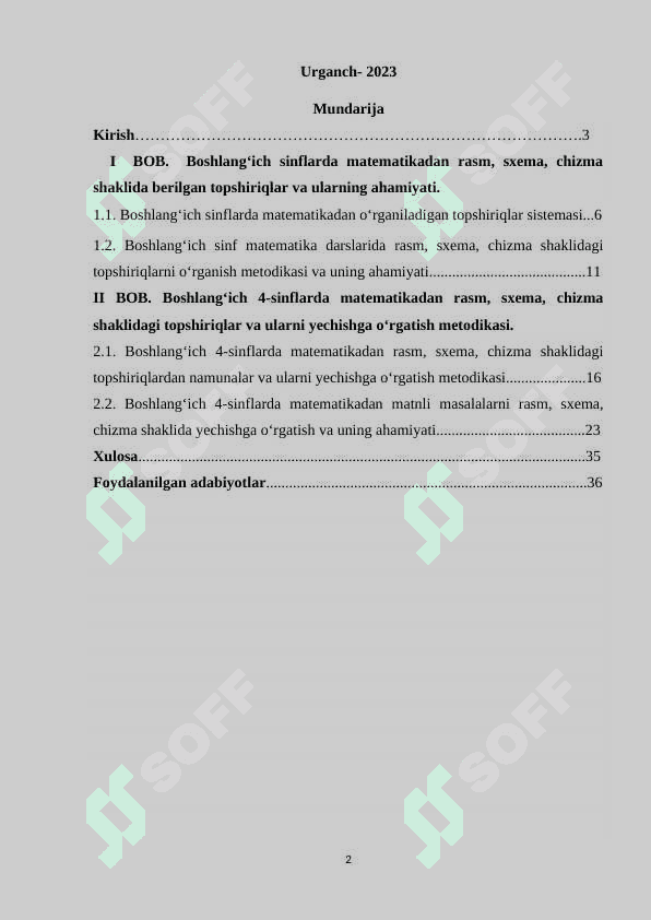Boshlang‘ich 4-sinflarda  matematikadan rasm, sxema, chizma shaklida berilgan topshiriqlar va ularni yechishga o‘rgatish metodikasi 2