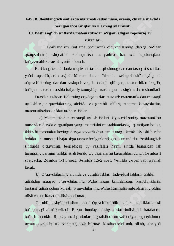 Boshlang‘ich 4-sinflarda  matematikadan rasm, sxema, chizma shaklida berilgan topshiriqlar va ularni yechishga o‘rgatish metodikasi 6