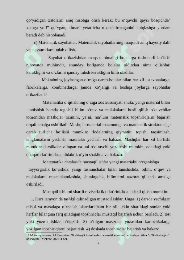 Boshlang‘ich 4-sinflarda  matematikadan rasm, sxema, chizma shaklida berilgan topshiriqlar va ularni yechishga o‘rgatish metodikasi 7