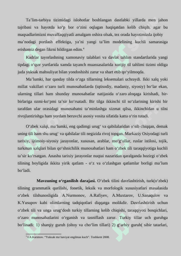 O‘zbek tilining davrlashtirish masalalari 4