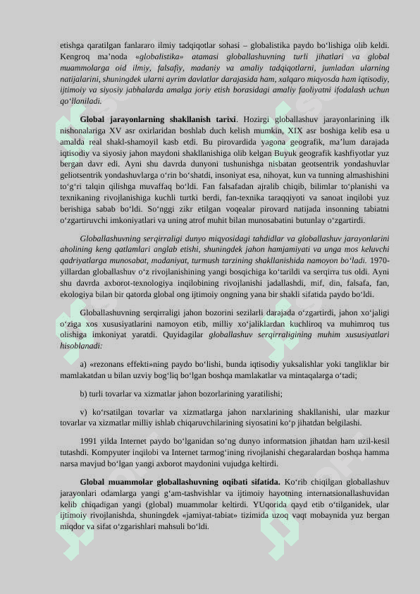 GLOBALLASHUV VA GLOBAL MUAMMOLARNING FALSAFIY  JIHATLARI 2